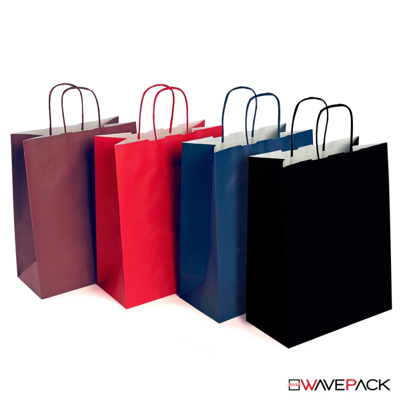 SHOPPER IN CARTA KRAFT COLORATA CON MANIGLIA RITORTA